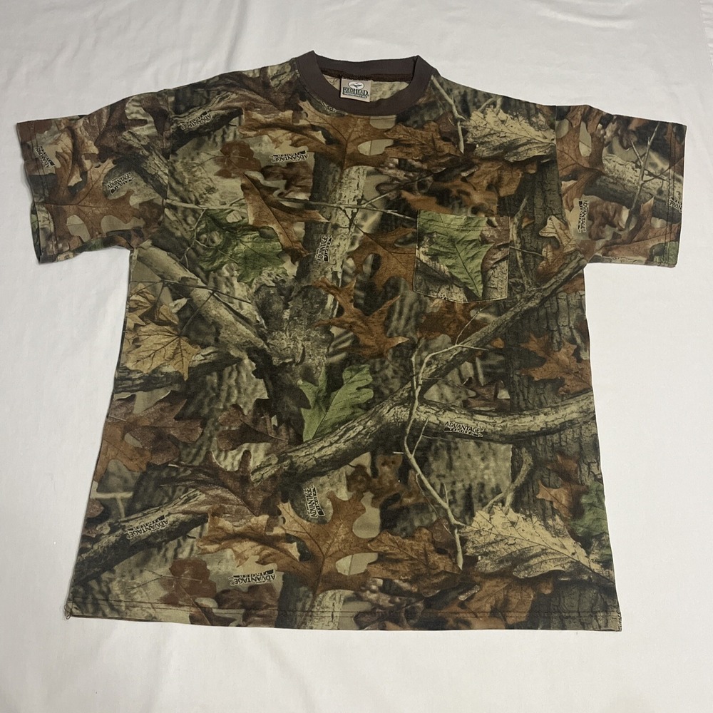 Vtg Redhead Shirt Mens Large Advantage Camo Pocket Tee Hunting Outdoors 90s